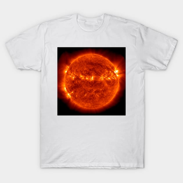 Active Sun, SDO ultraviolet image (C029/4996) T-Shirt by SciencePhoto